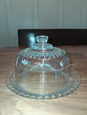 Vintage Arcoroc France 1950s Glass Cheese Dome